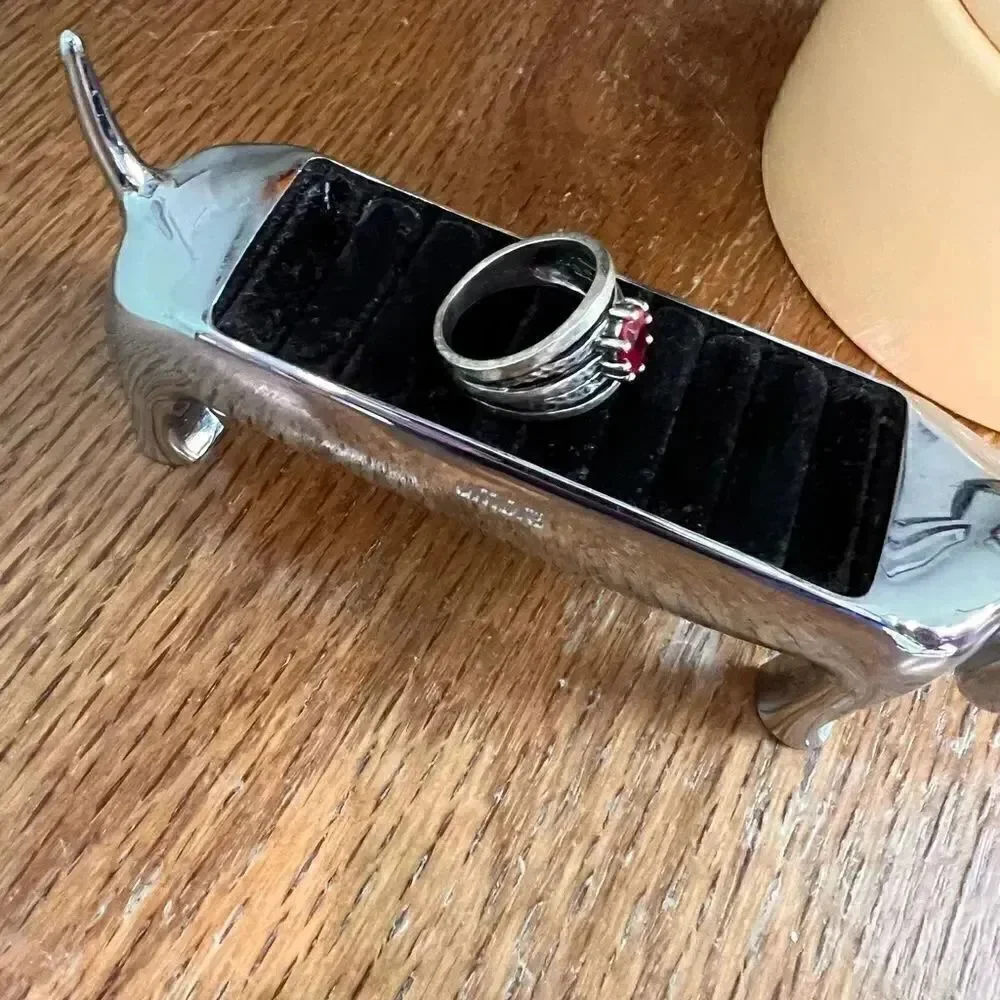 EUC Silver and Red Size 8 Ring